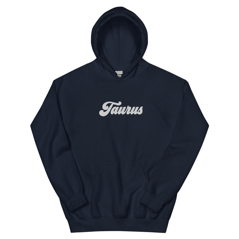 Taurus Zodiac Embroidered Hoodie - Navy Color - https://ascensionemporium.net