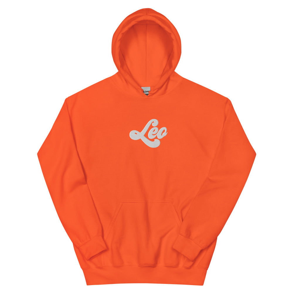 Leo Zodiac Embroidered Hoodie - Orange Color - https://ascensionemporium.net
