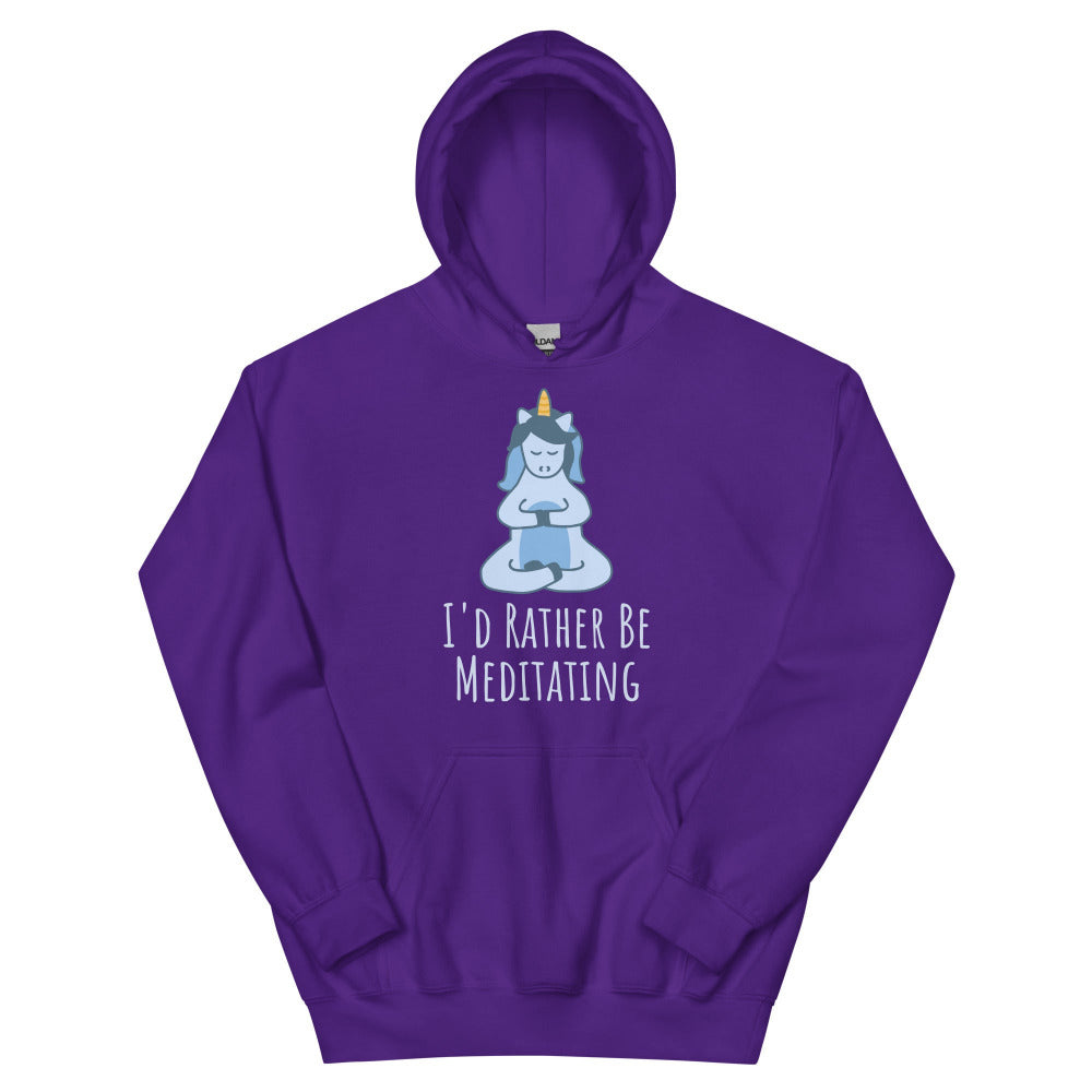 I'd Rather Be Meditating Unicorn Hoodie - Purple Color - https://ascensionemporium.net