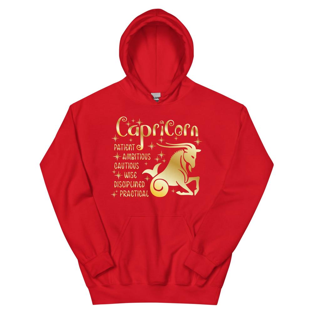 Capricorn Zodiac Positive Traits Hoodie - Red Color - https://ascensionemporium.net