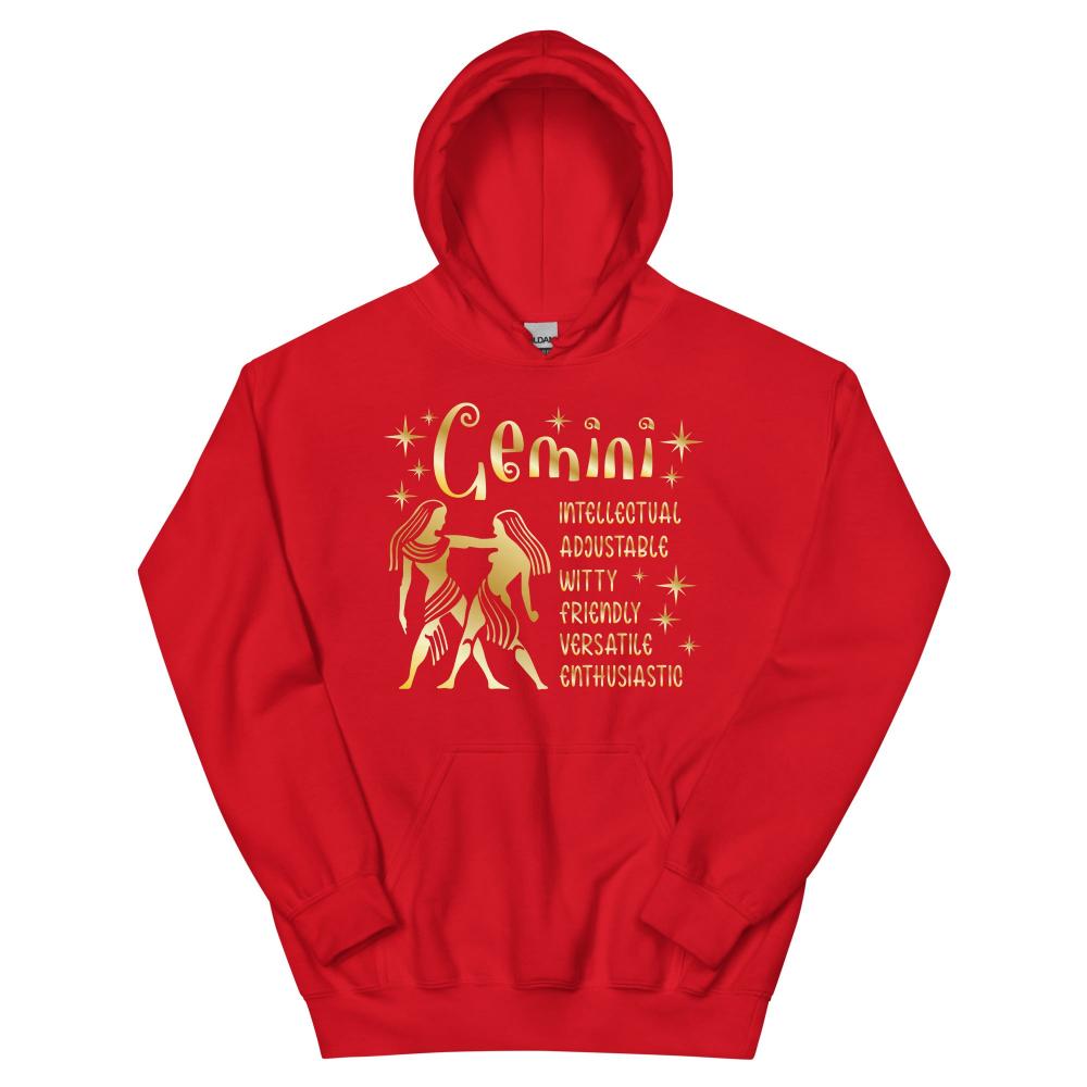 Gemini Zodiac Positive Traits Hoodie - Red Color - https://ascensionemporium.net