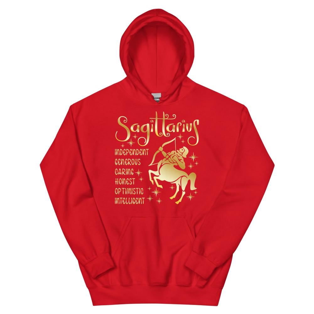 Sagittarius Zodiac Positive Traits Hoodie - Red Color - https://ascensionemporium.net