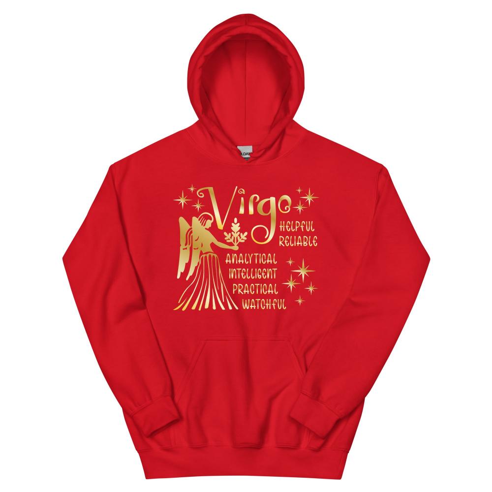 Virgo Zodiac Positive Traits Hoodie - Red Color - https://ascensionemporium.net