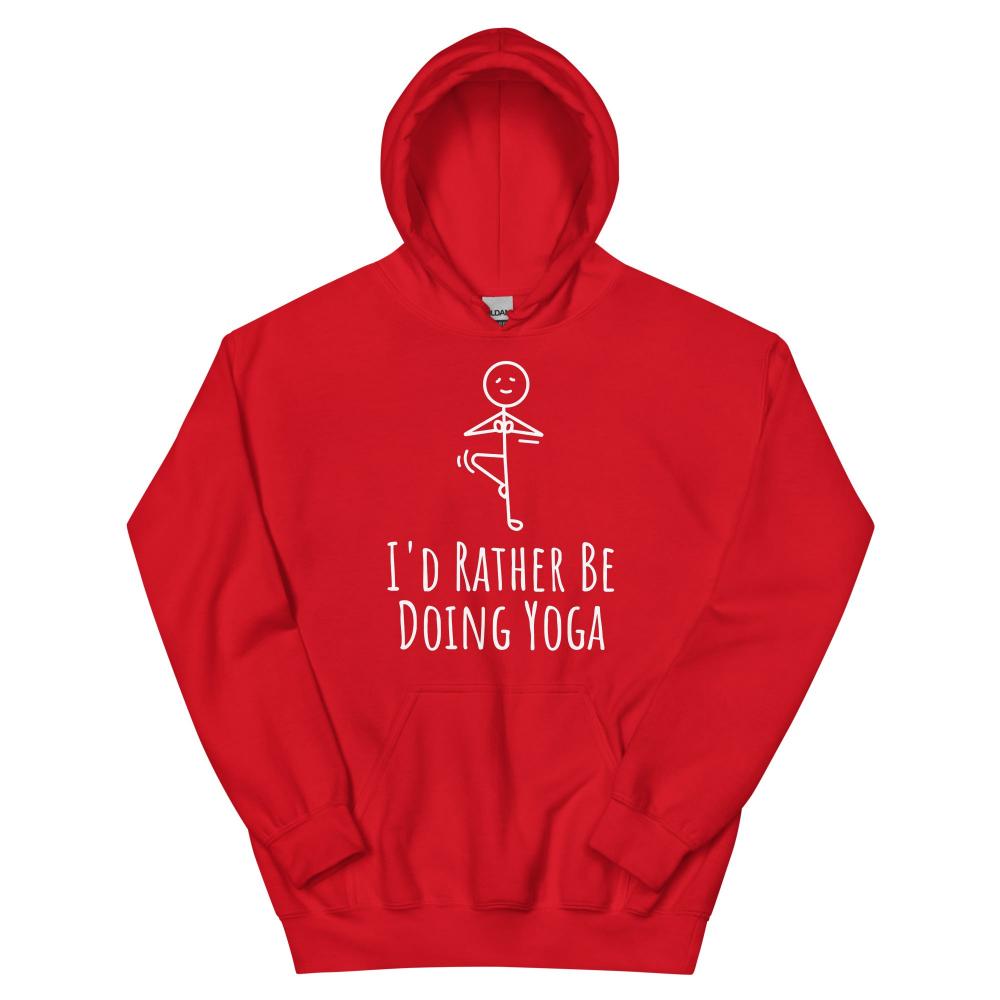 I'd Rather Be Doing Yoga Hoodie - Red Color - https://ascensionemporium.net