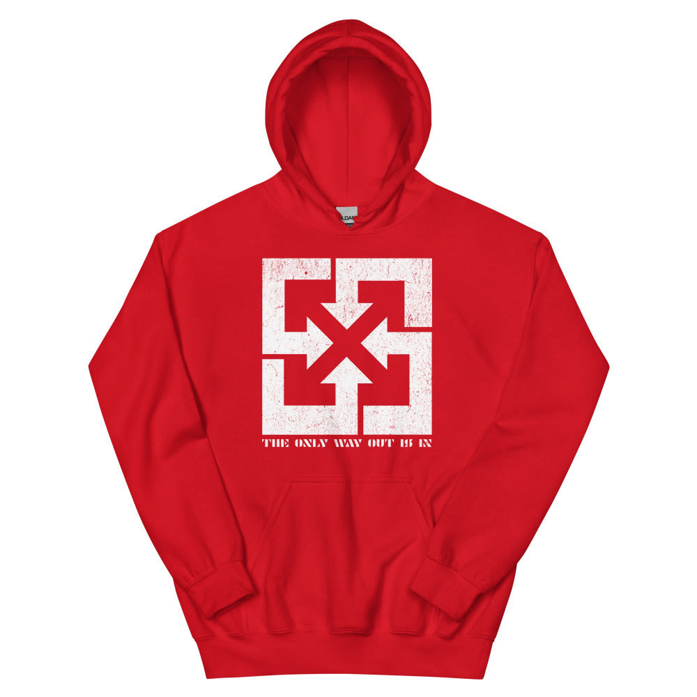 The Only Way Out Is In Hoodie - Red Color - https://ascensionemporium.net