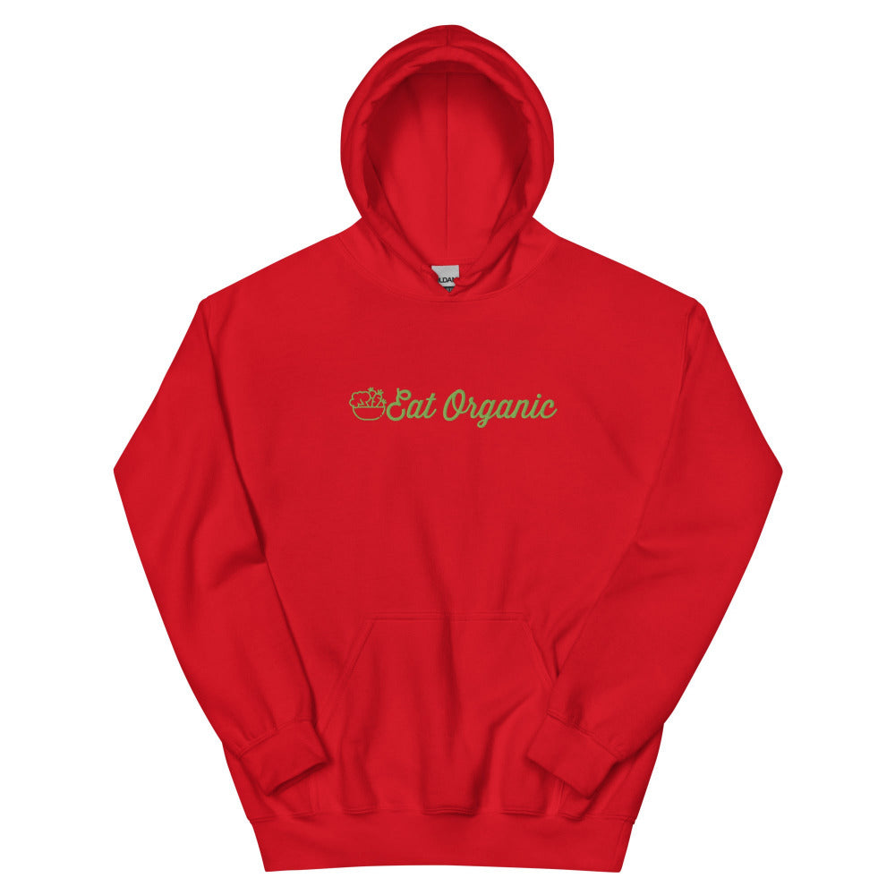 Eat Organic Hoodie - Red Color - https://ascensionemporium.net 
