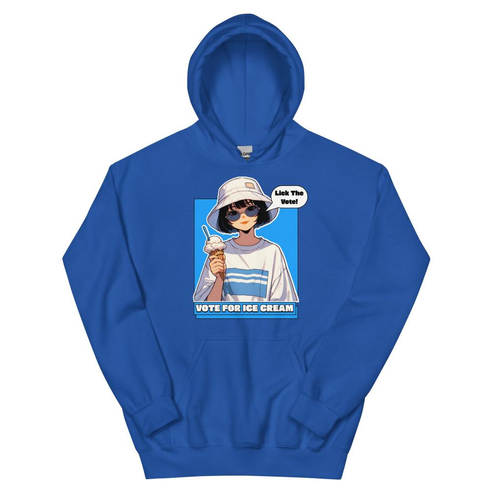 Lick The Vote Anime Ice Cream Girl Hoodie - Royal Color - https://ascensionemporium.net