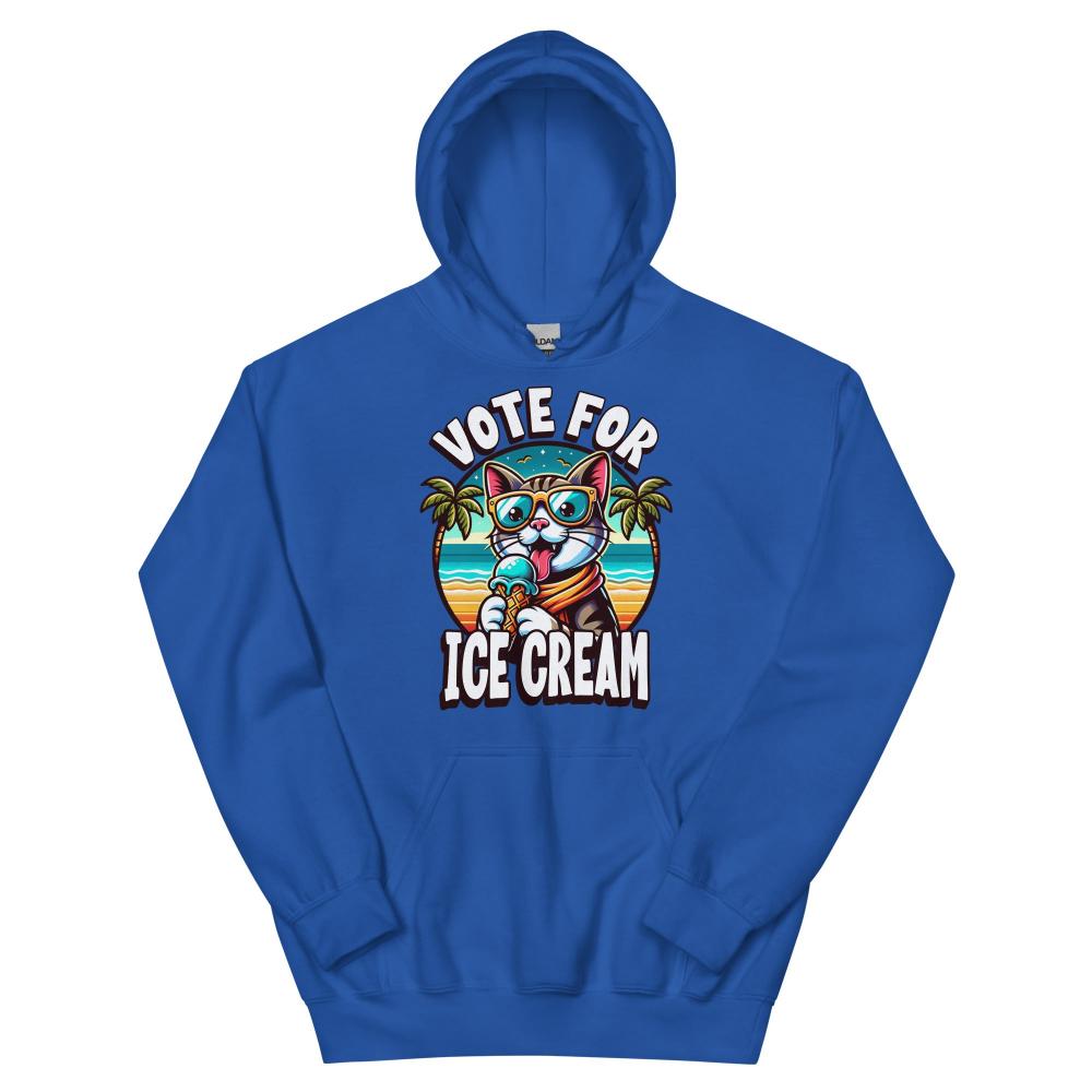 Vote For Ice Cream Cat Hoodie - Royal Color - https://ascensionemporium.net