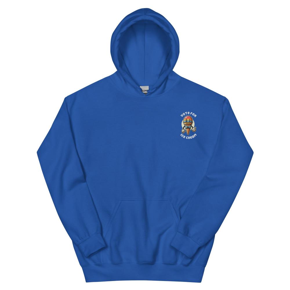 Vote For Ice Cream Embroidered Hoodie - Royal Color - https://ascensionemporium.net