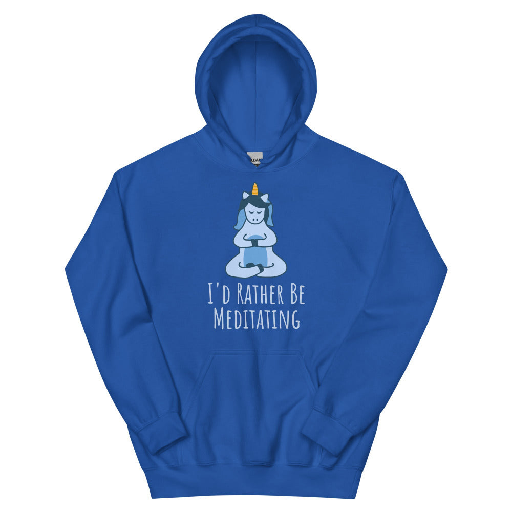 I'd Rather Be Meditating Unicorn Hoodie - Royal Color - https://ascensionemporium.net