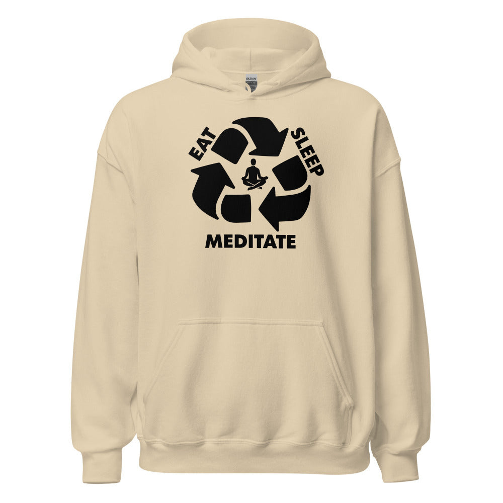 Eat Sleep Meditate Hoodie - Sand Color