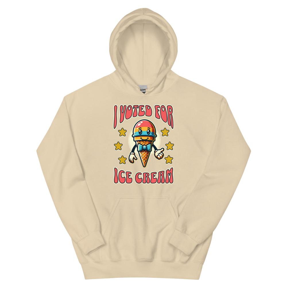 I Voted For Ice Cream Hoodie - Sand Color - https://ascensionemporium.net