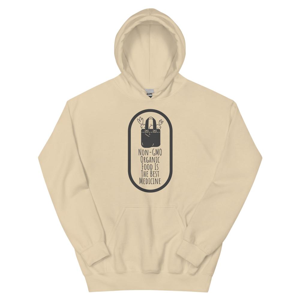 Non-GMO Organic Food Is The Best Medicine Hoodie - Sand Color - https://ascensionemporium.net