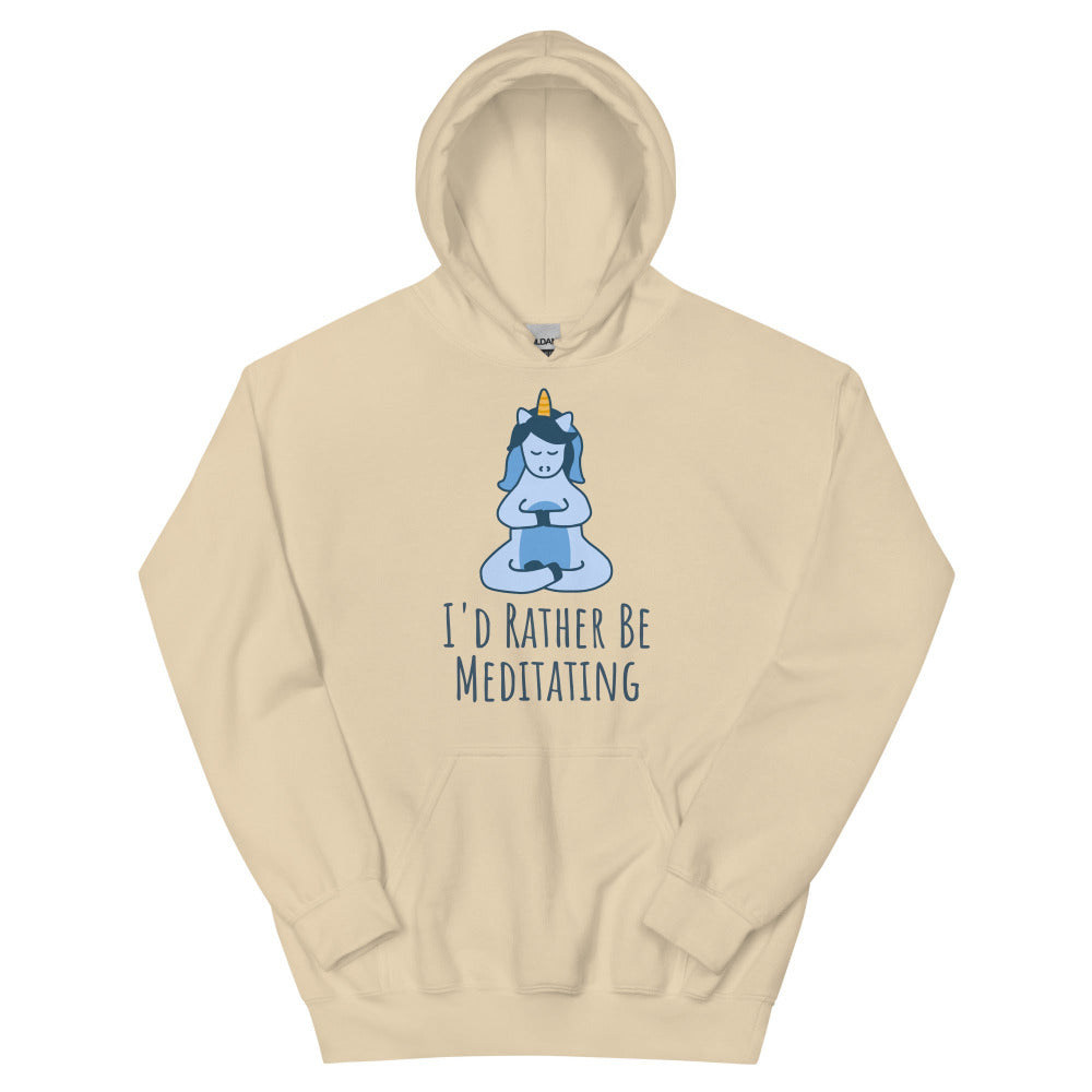 I'd Rather Be Meditating Unicorn Hoodie - Sand Color - https://ascensionemporium.net