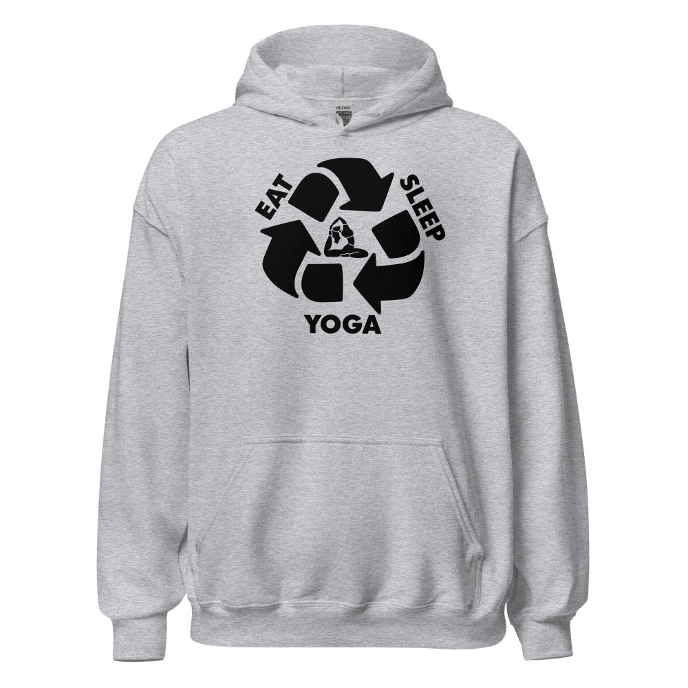 Eat Sleep Yoga Hoodie - Sport Grey Color