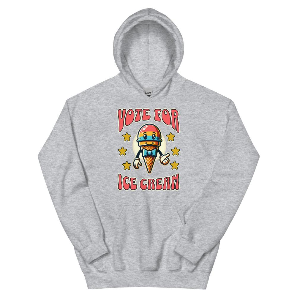 Vote For Ice Cream Hoodie - Sport Grey Color - https://ascensionemporium.net