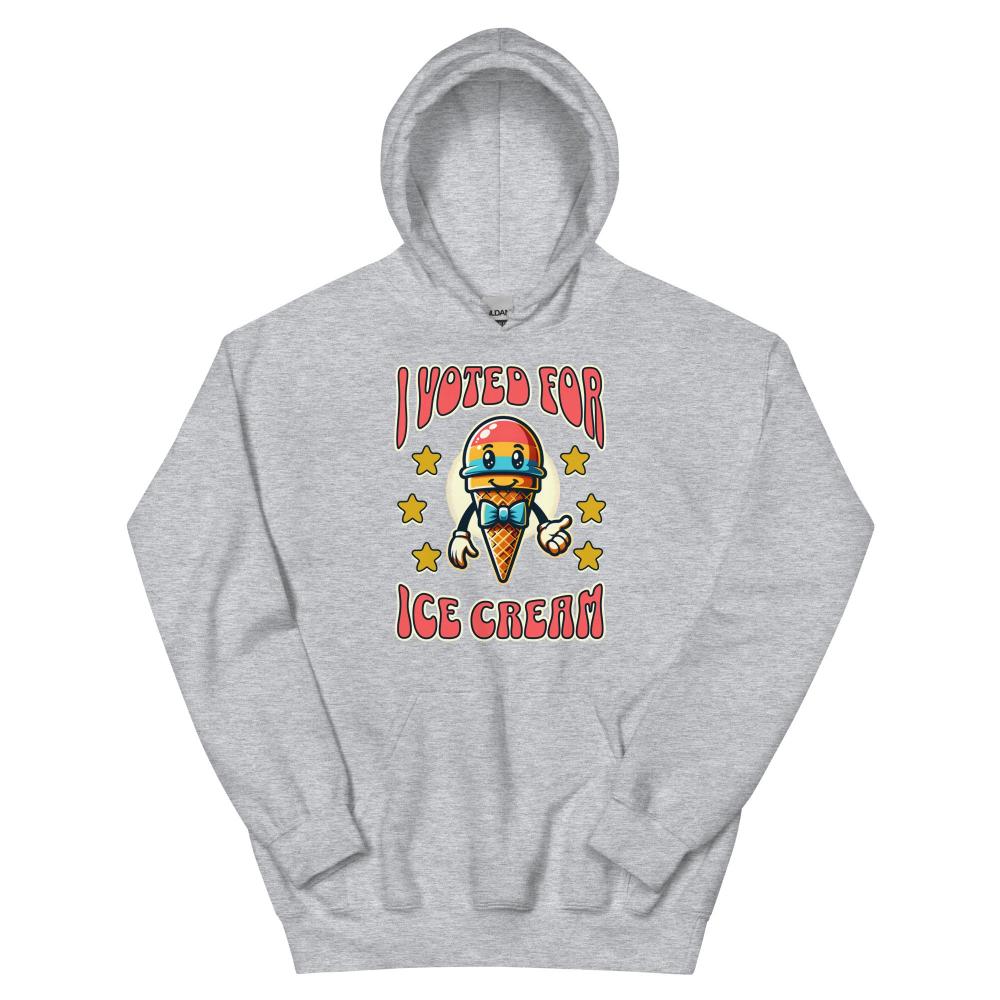 I Voted For Ice Cream Hoodie - Sport Grey Color - https://ascensionemporium.net