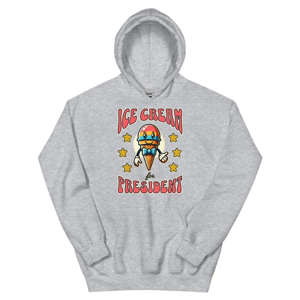 Ice Cream For President Hoodie - Sport Grey Color - https://ascensionemporium.net