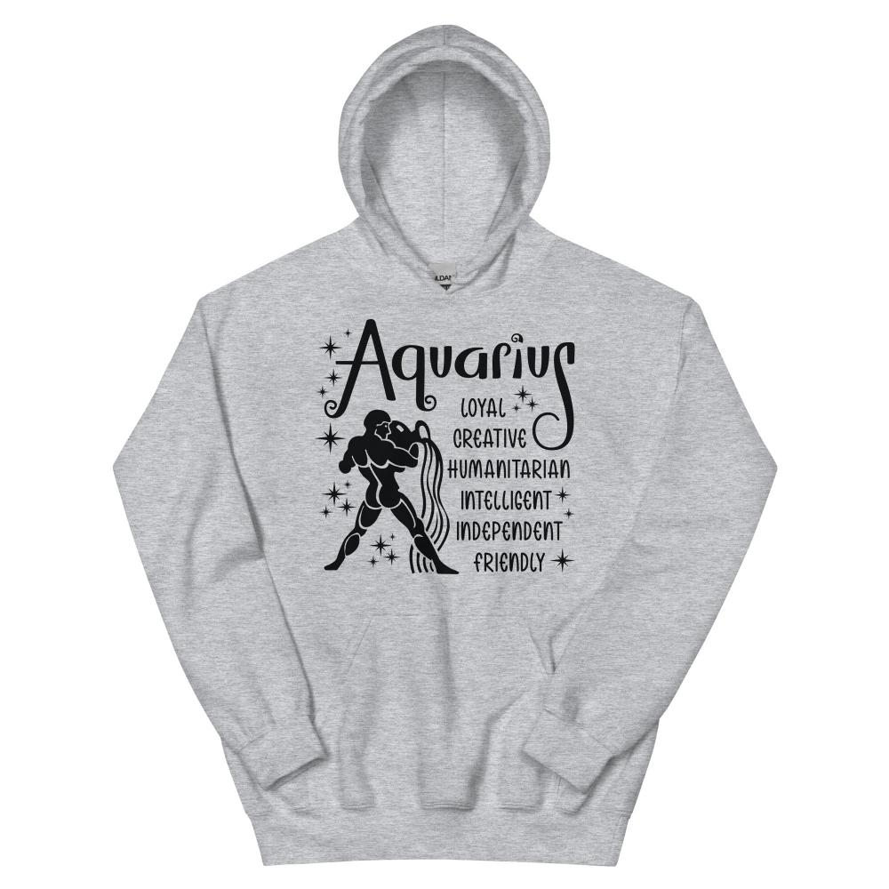 Aquarius Zodiac Positive Traits Hoodie - Sport Grey Color - https://ascensionemporium.net
