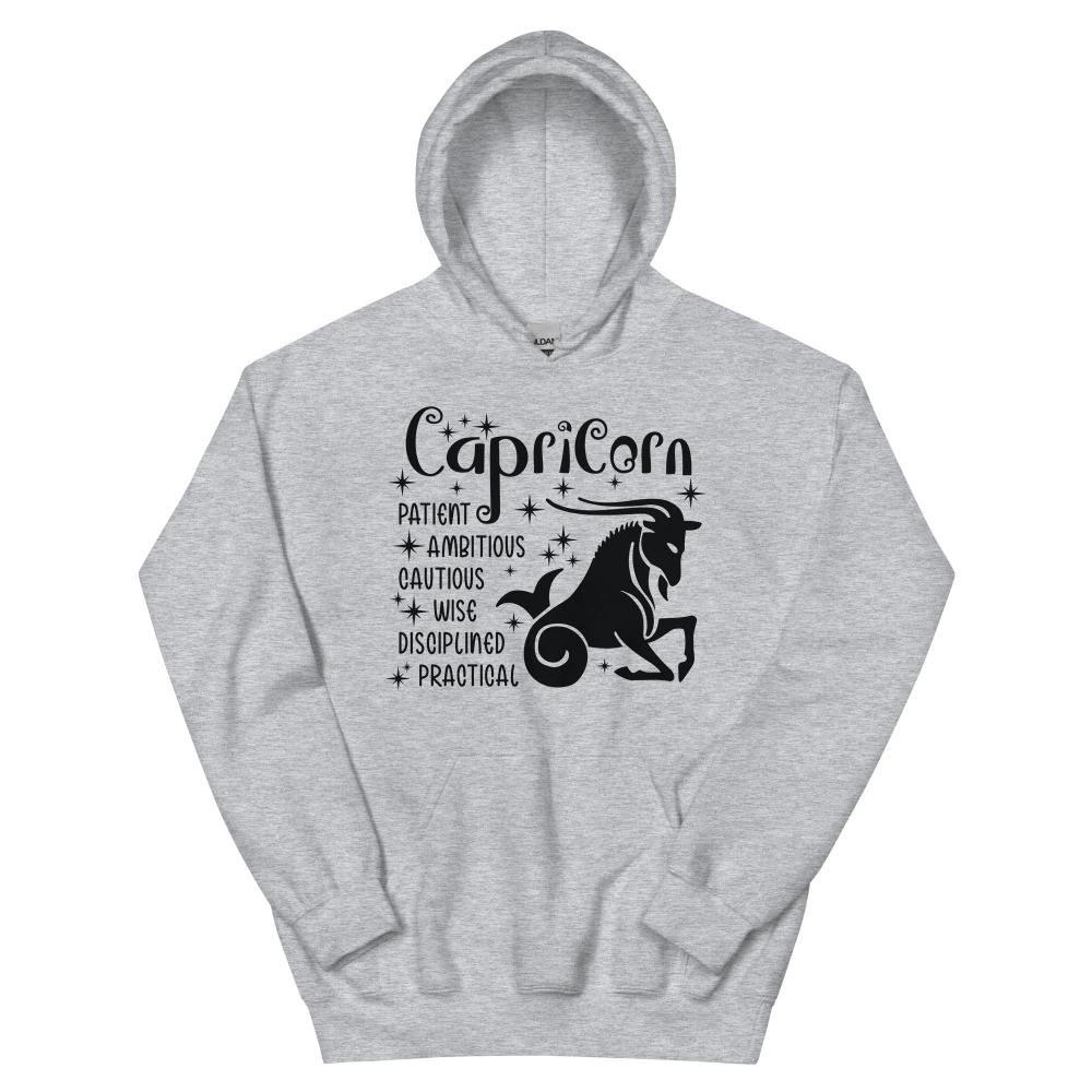 Capricorn Zodiac Positive Traits Hoodie - Sport Grey Color - https://ascensionemporium.net