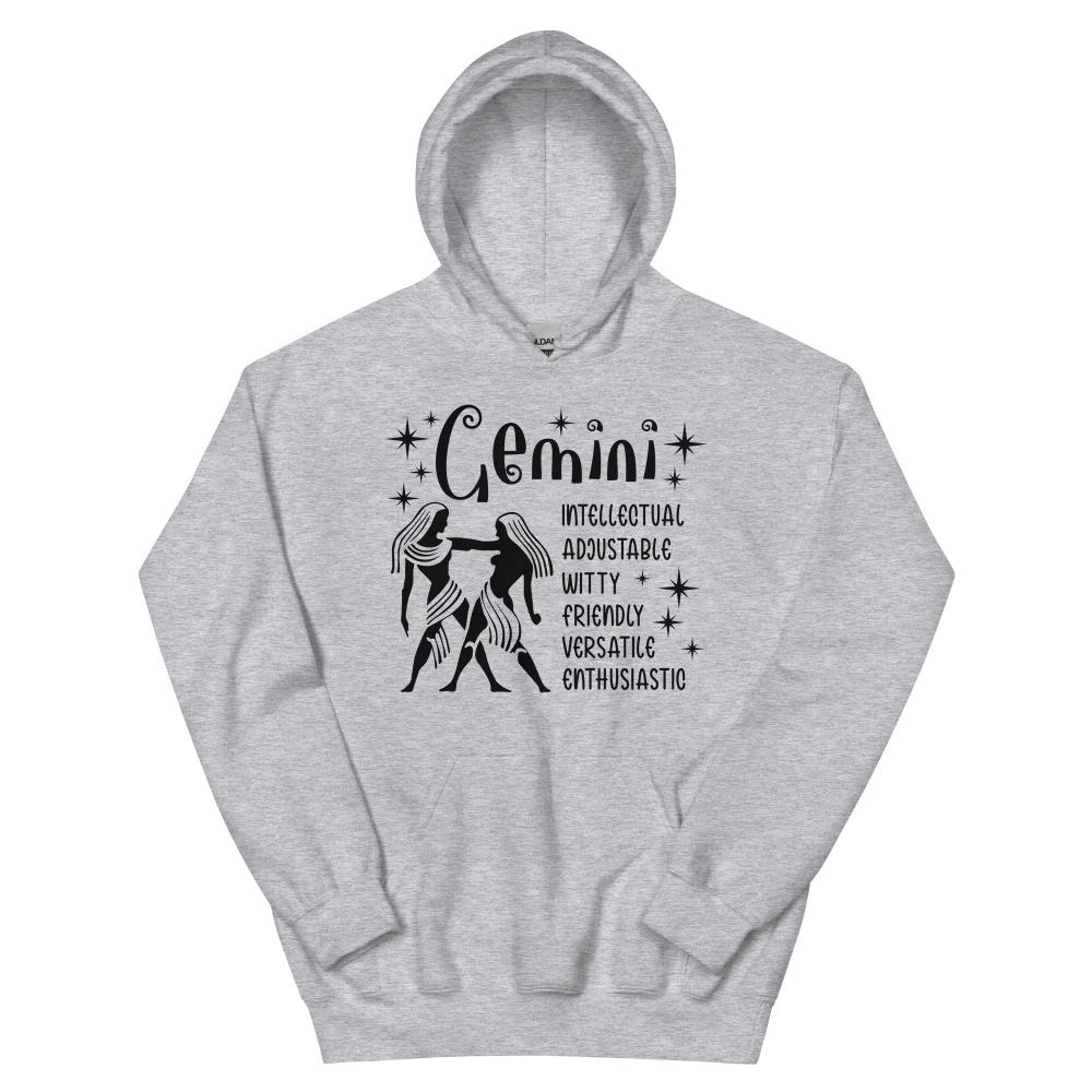 Gemini Zodiac Positive Traits Hoodie - Sport Grey Color - https://ascensionemporium.net