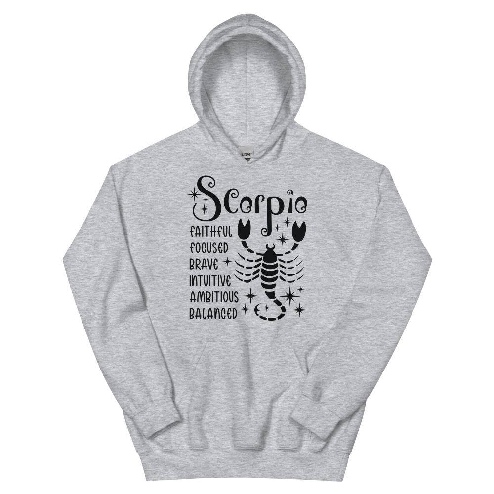 Scorpio Zodiac Positive Traits Hoodie - Sport Grey Color - https://ascensionemporium.net