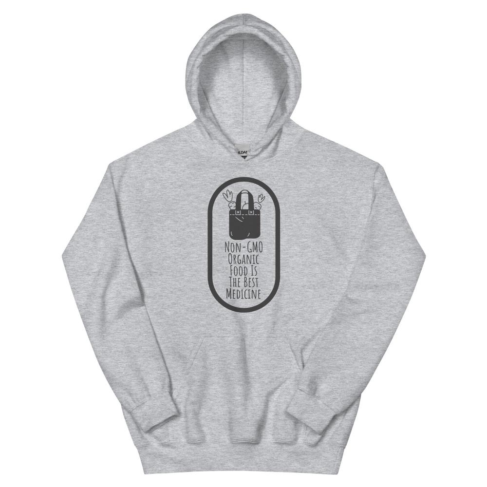 Non-GMO Organic Food Is The Best Medicine Hoodie - Sport Grey Color - https://ascensionemporium.net