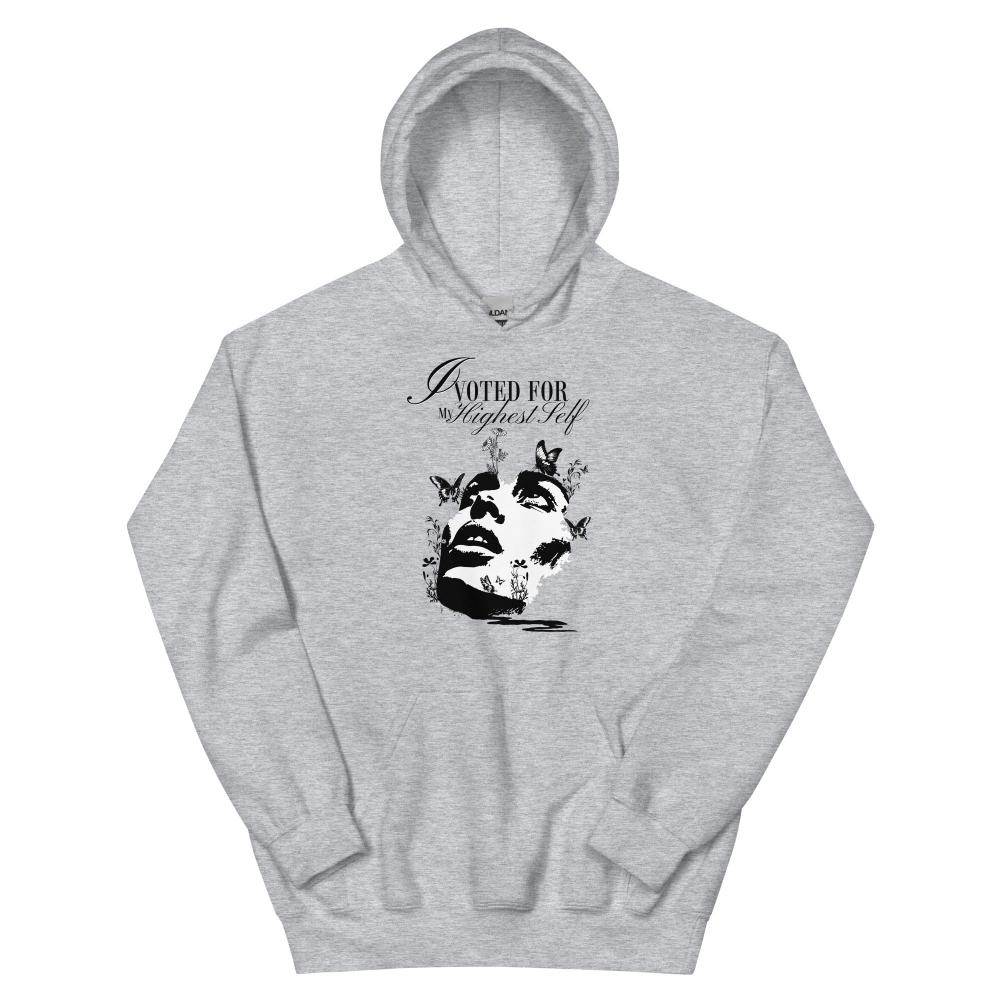 I Voted For My Highest Self Hoodie - Sport Grey Color - https://ascensionemporium.net