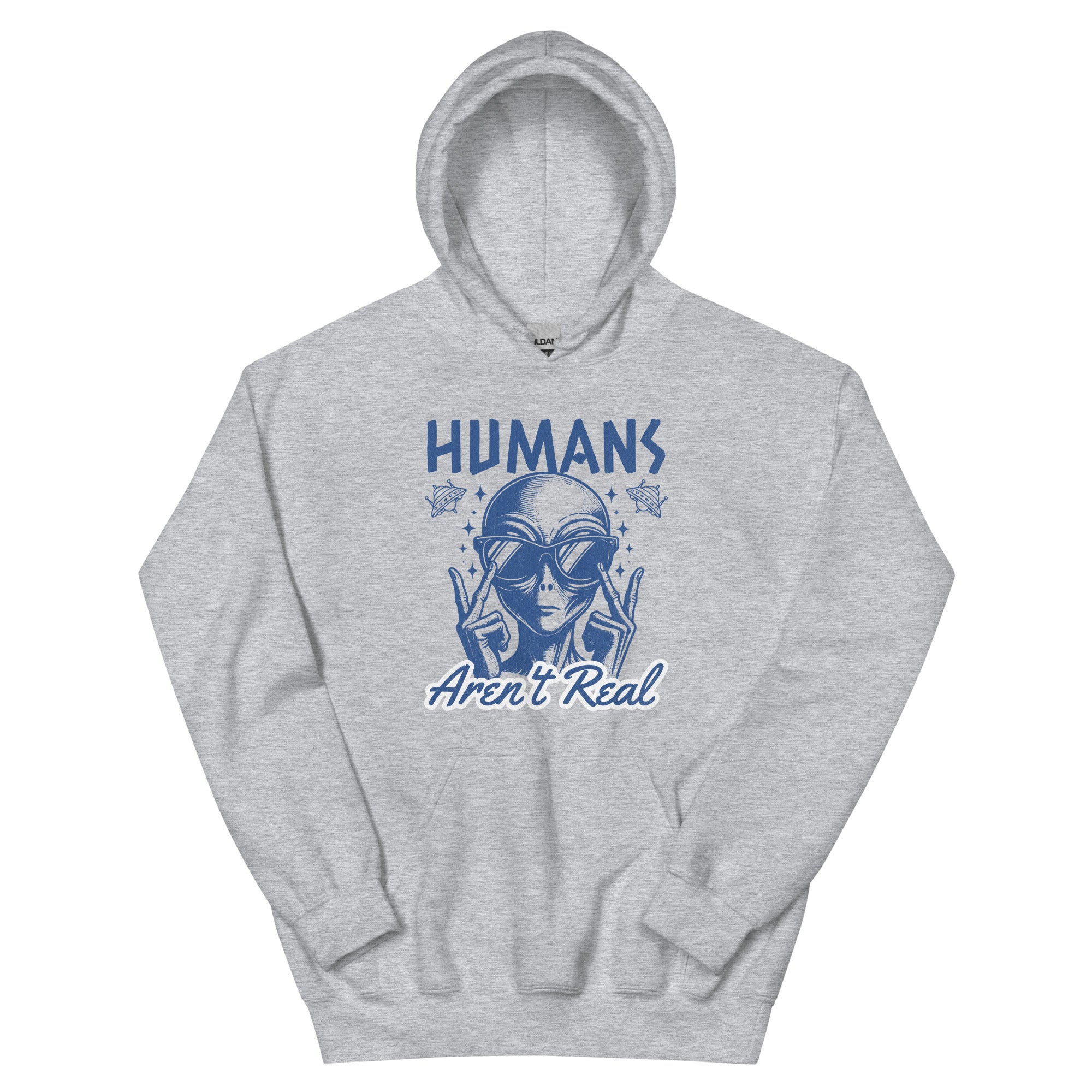 Humans Aren't Real Alien Hoodie - Sport Grey Color - https://ascensionemporium.net