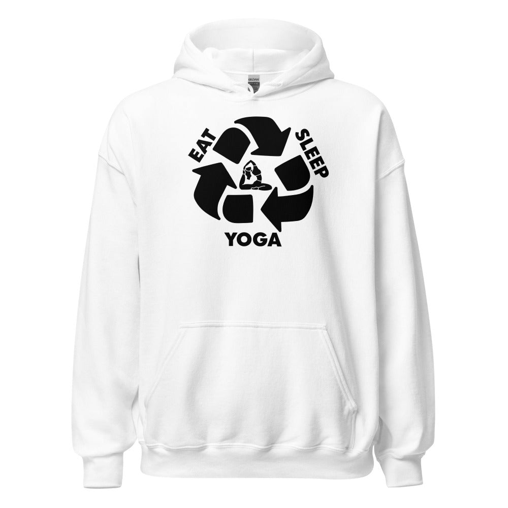 Eat Sleep Yoga Hoodie - White Color