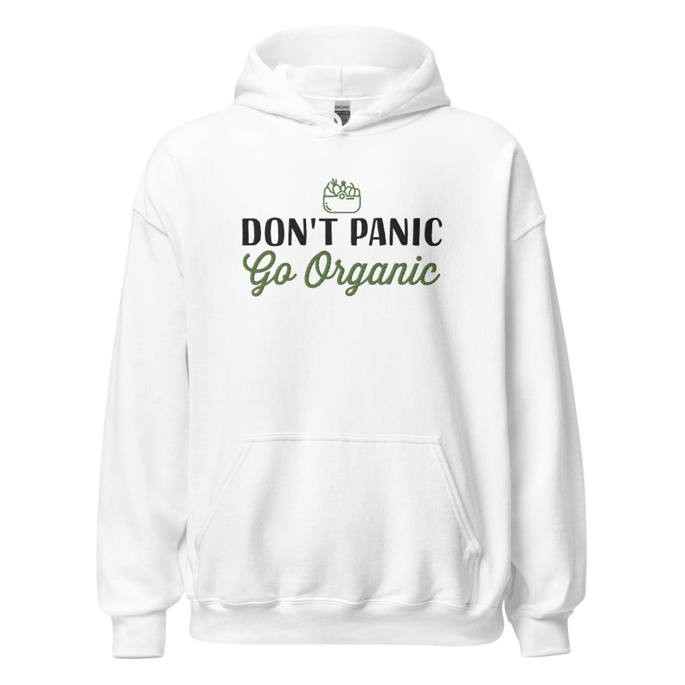 Don't Panic Go Organic Hoodie - White Color - https://ascensionemporium.net 