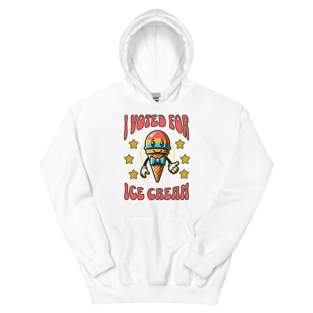 I Voted For Ice Cream Hoodie - White Color - https://ascensionemporium.net