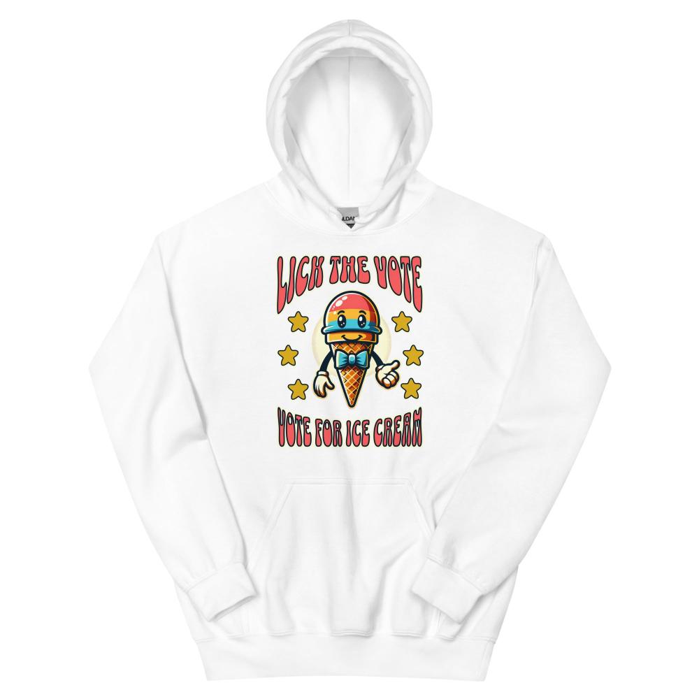 Lick The Vote Ice Cream Hoodie - White Color - https://ascensionemporium.net