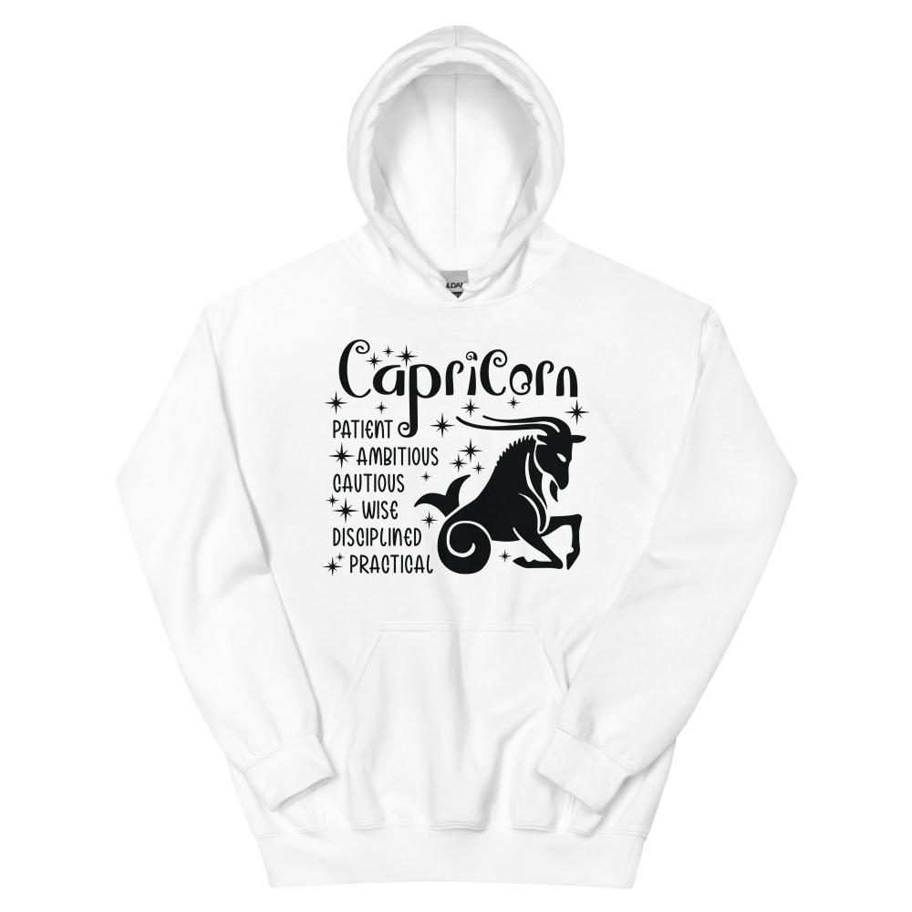 Capricorn Zodiac Positive Traits Hoodie - White Color - https://ascensionemporium.net