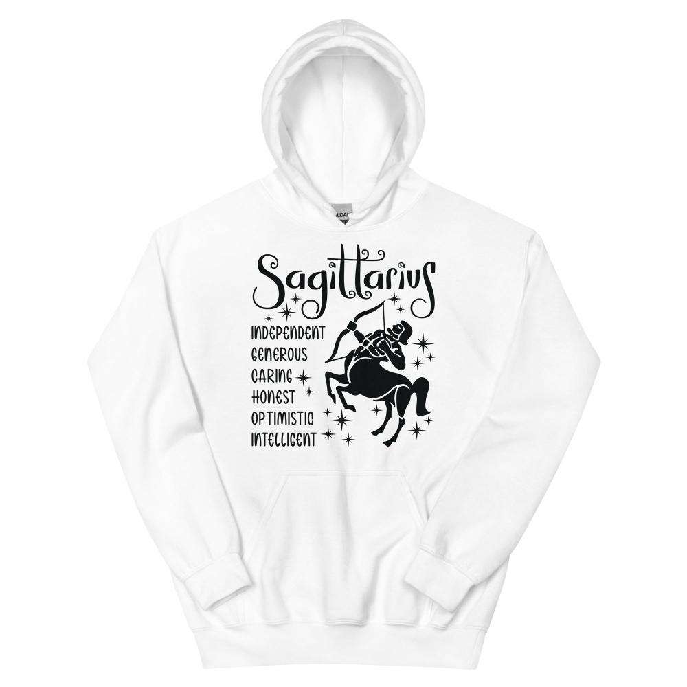 Sagittarius Zodiac Positive Traits Hoodie - White Color - https://ascensionemporium.net