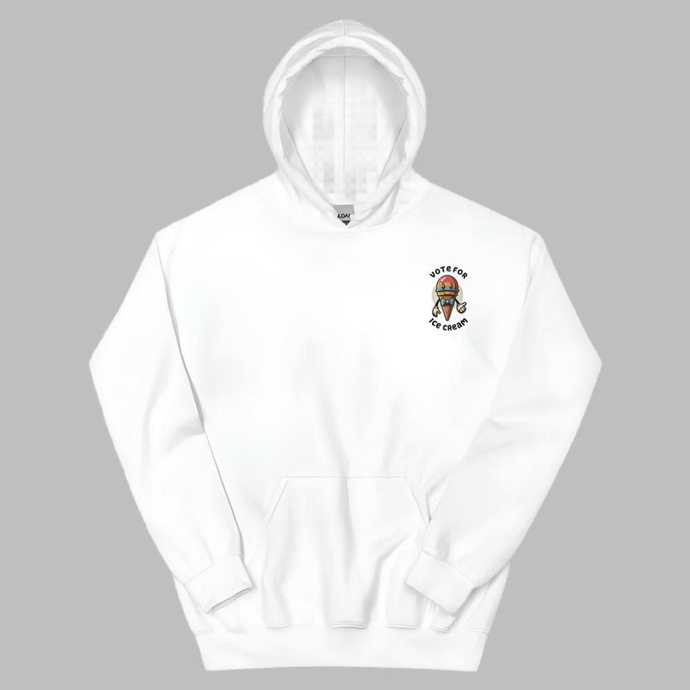 Vote For Ice Cream Embroidered Hoodie - White Color - https://ascensionemporium.net