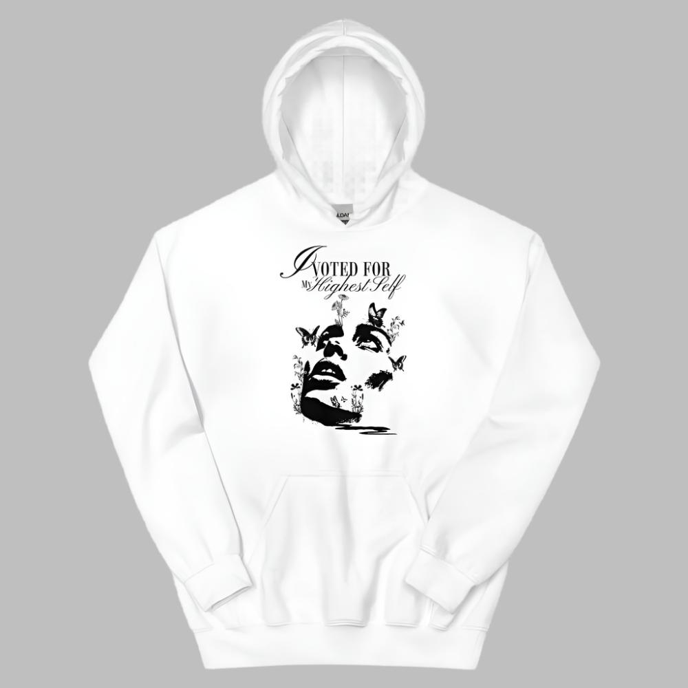 I Voted For My Highest Self Hoodie - White Color - https://ascensionemporium.net