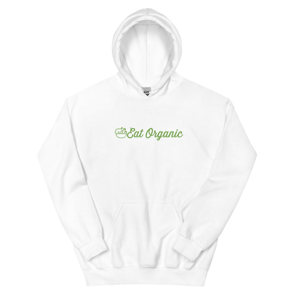 Eat Organic Hoodie - White Color - https://ascensionemporium.net 