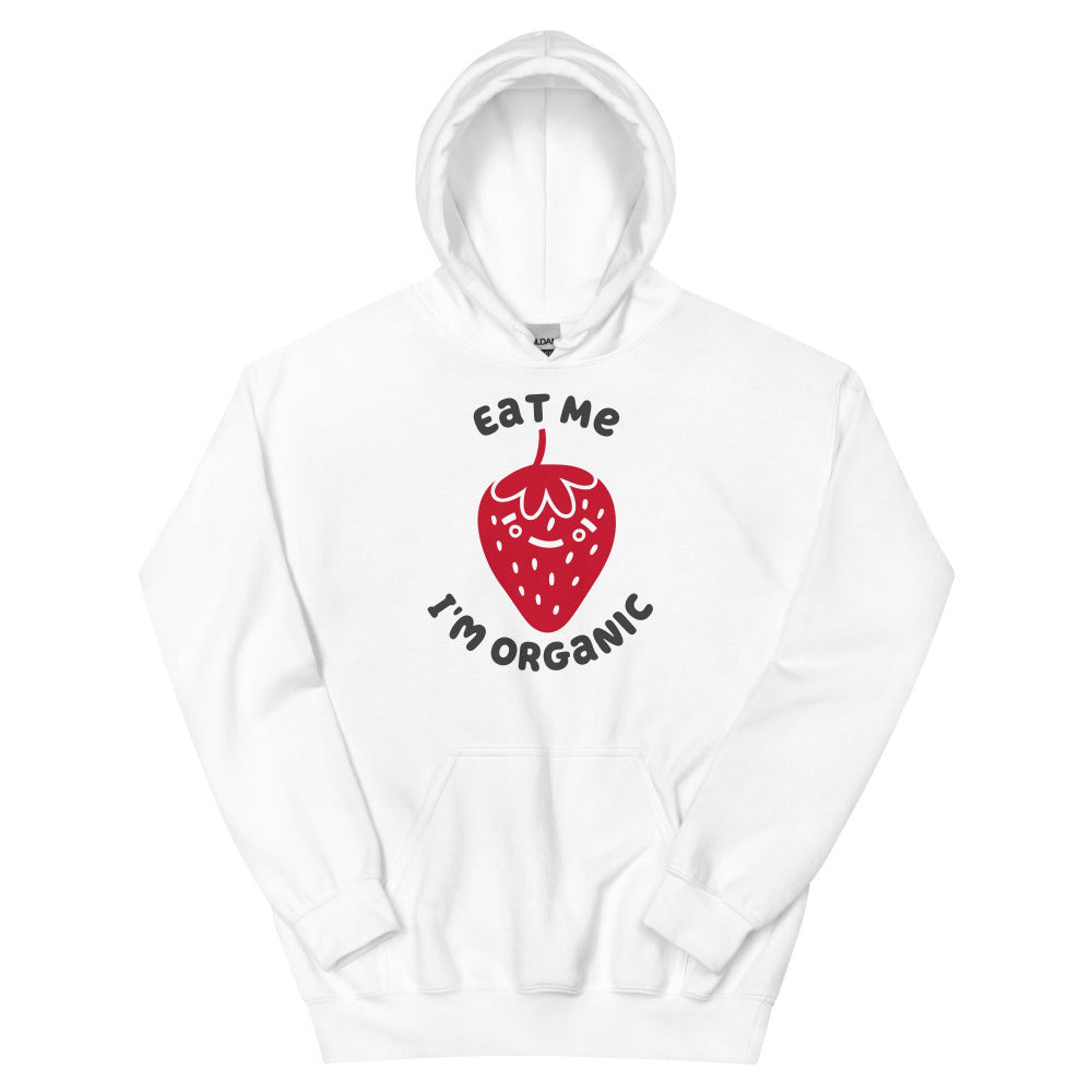 Eat Me I'm Organic Strawberry Hoodie - White Color - https://ascensionemporium.net
