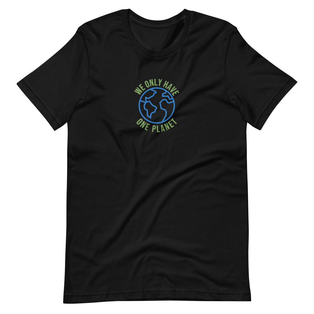 We Only Have One Planet Embroidered TShirt - Black Color - https://ascensionemporium.net