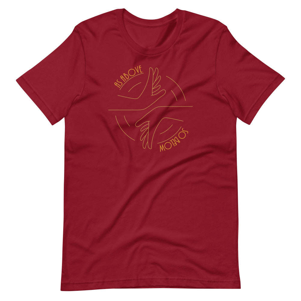 As Above So Below T-Shirt — Cardinal Red Color — https://ascensionemporium.net