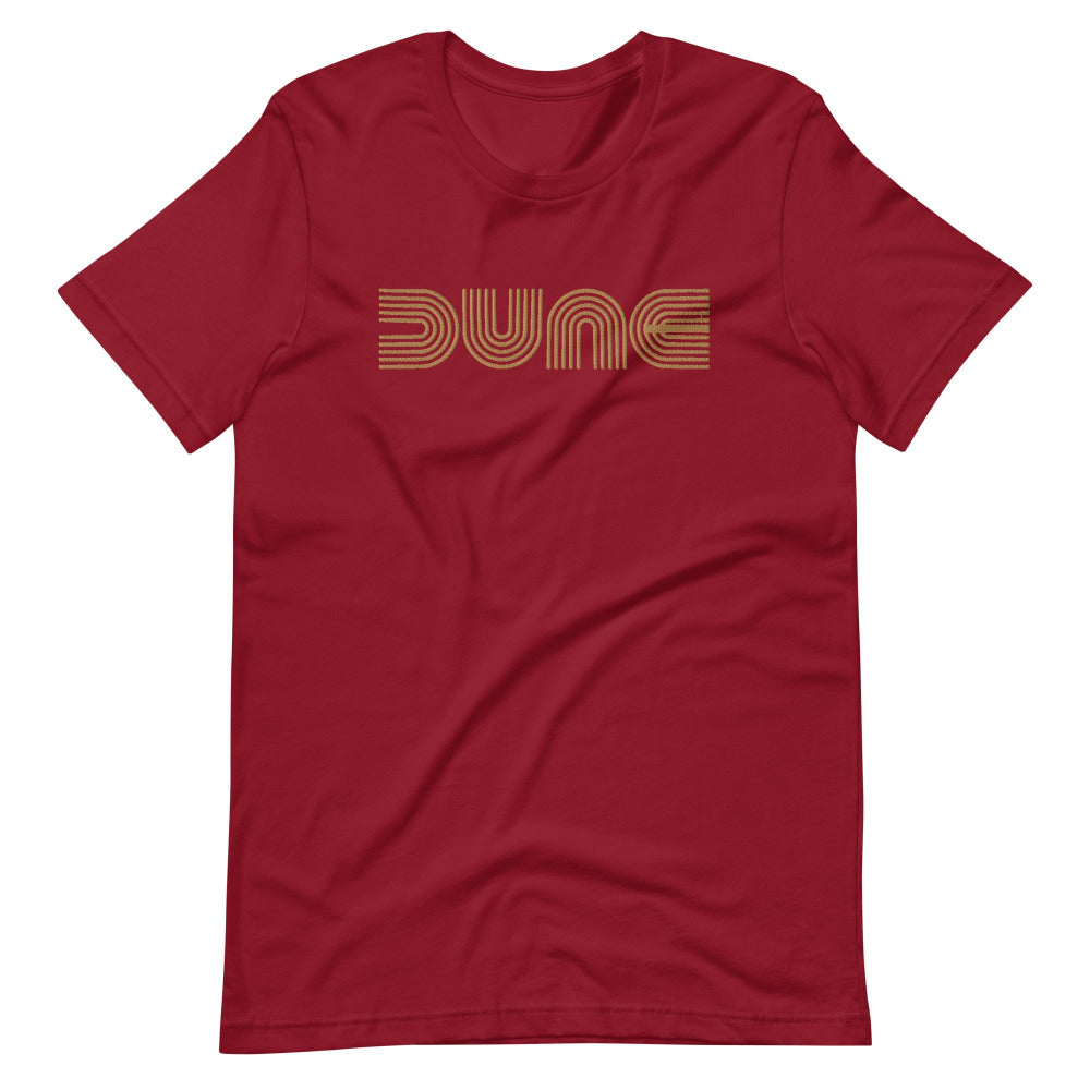 Dune Unisex TShirt with Gold Stitch Embroidery - Cardinal Color - https://ascensionemporium.net