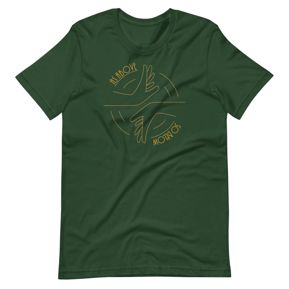 As Above So Below T-Shirt — Forest Green Color — https://ascensionemporium.net