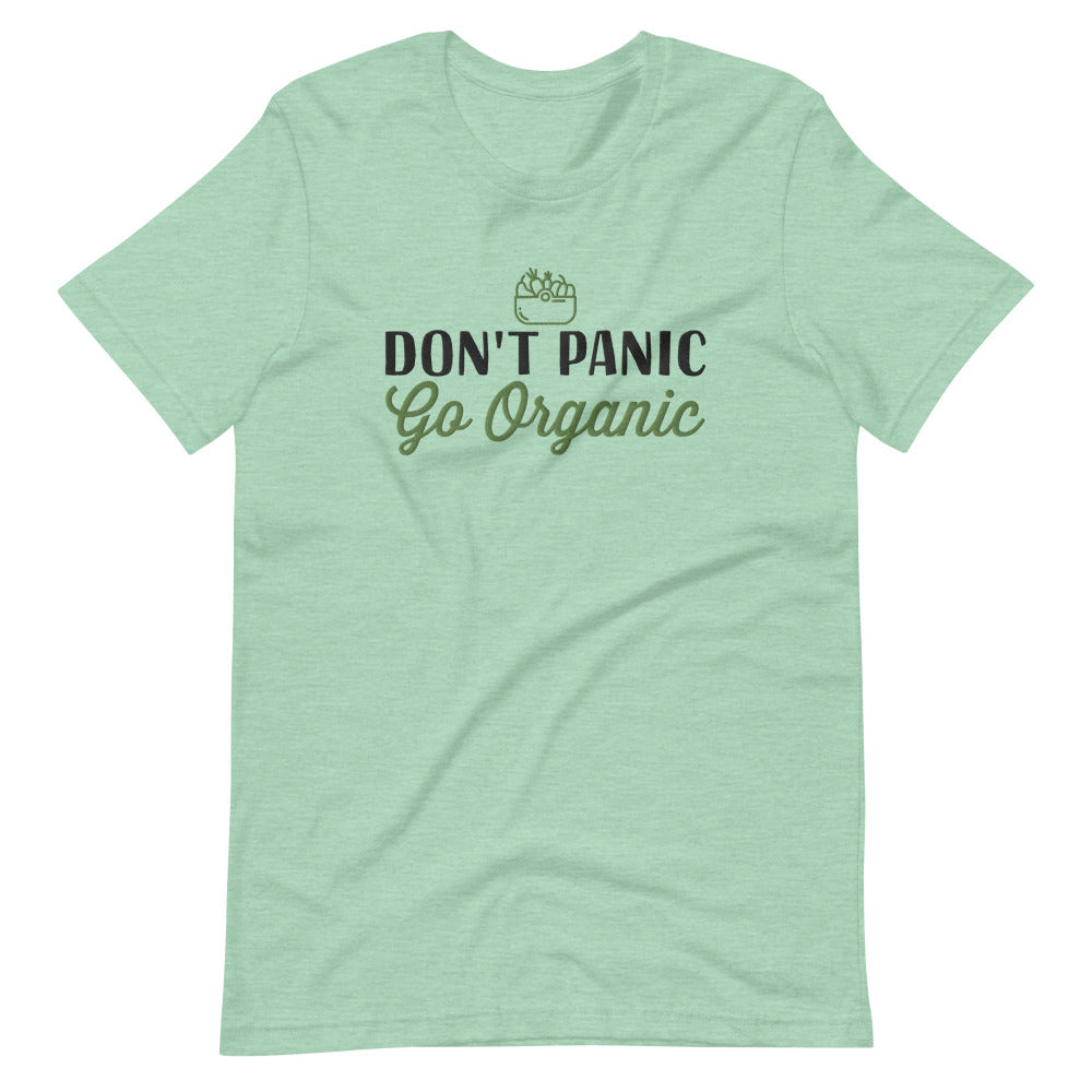 Don't Panic Go Organic TShirt - Heather Prism Mint Color - https://ascensionemporium.net 