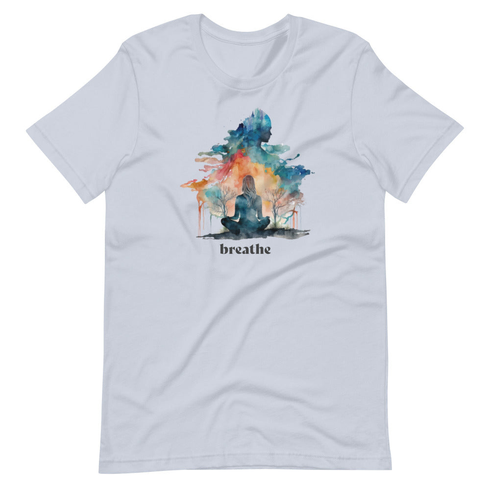 Breathe Watercolor Clouds TShirt - Light Blue Color - https://ascensionemporium.net