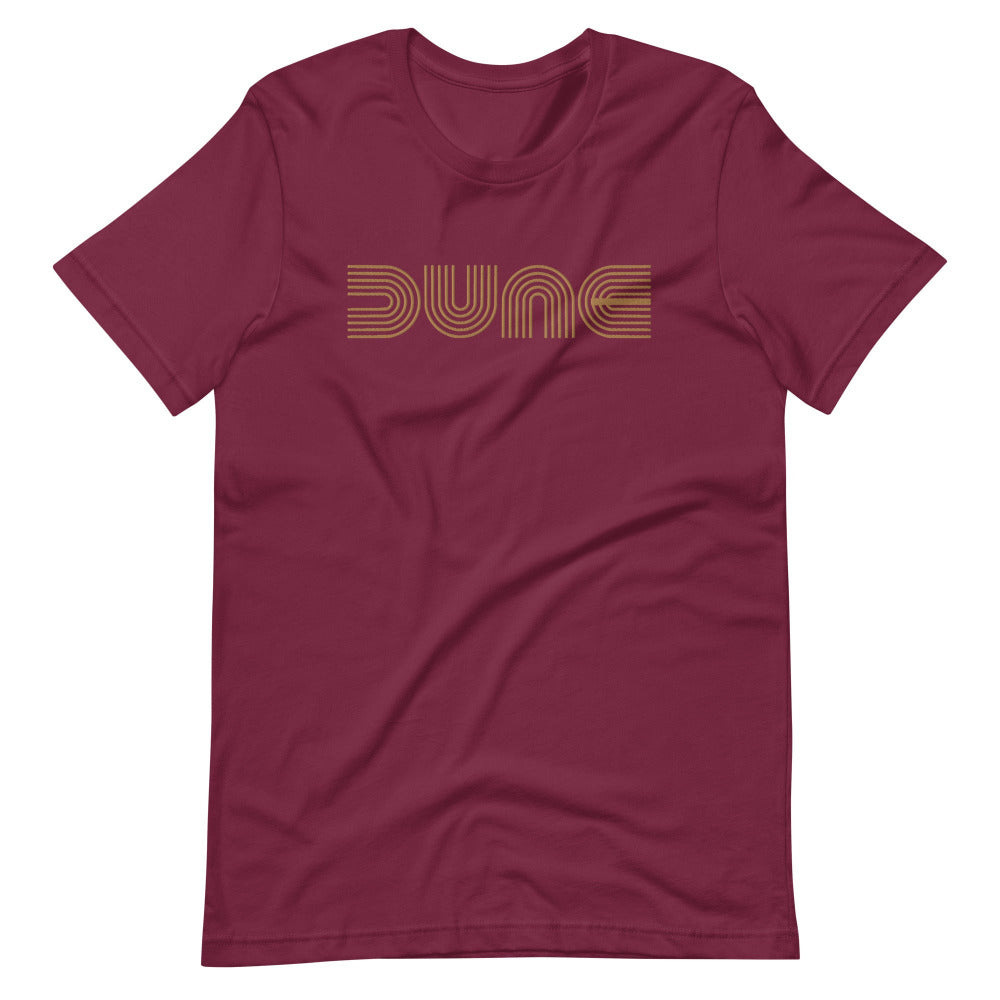Dune Unisex TShirt with Gold Stitch Embroidery - Maroon Color - https://ascensionemporium.net