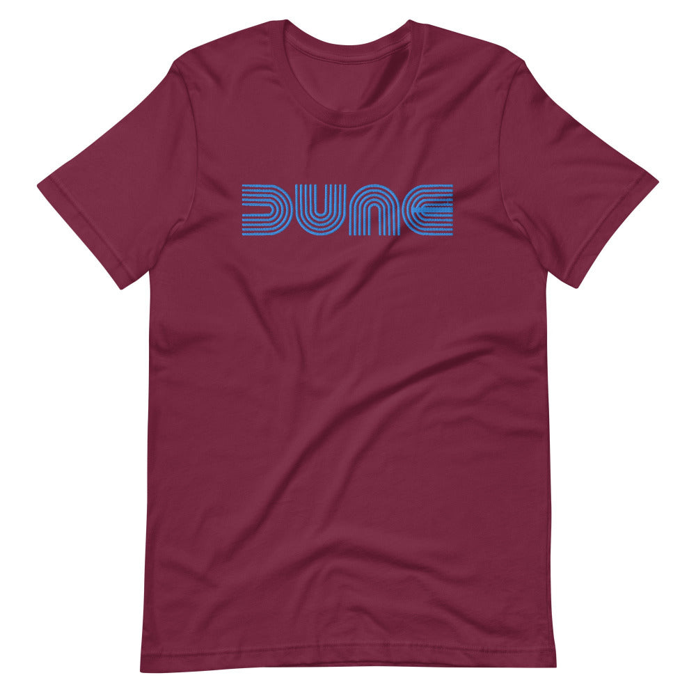 Dune Unisex TShirt with Blue Stitch Embroidery - Maroon Color - https://ascensionemporium.net
