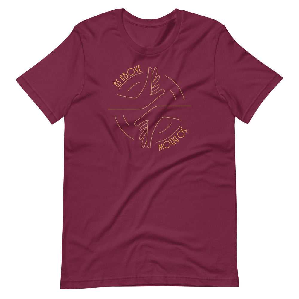 As Above So Below T-Shirt — Maroon Color — https://ascensionemporium.net