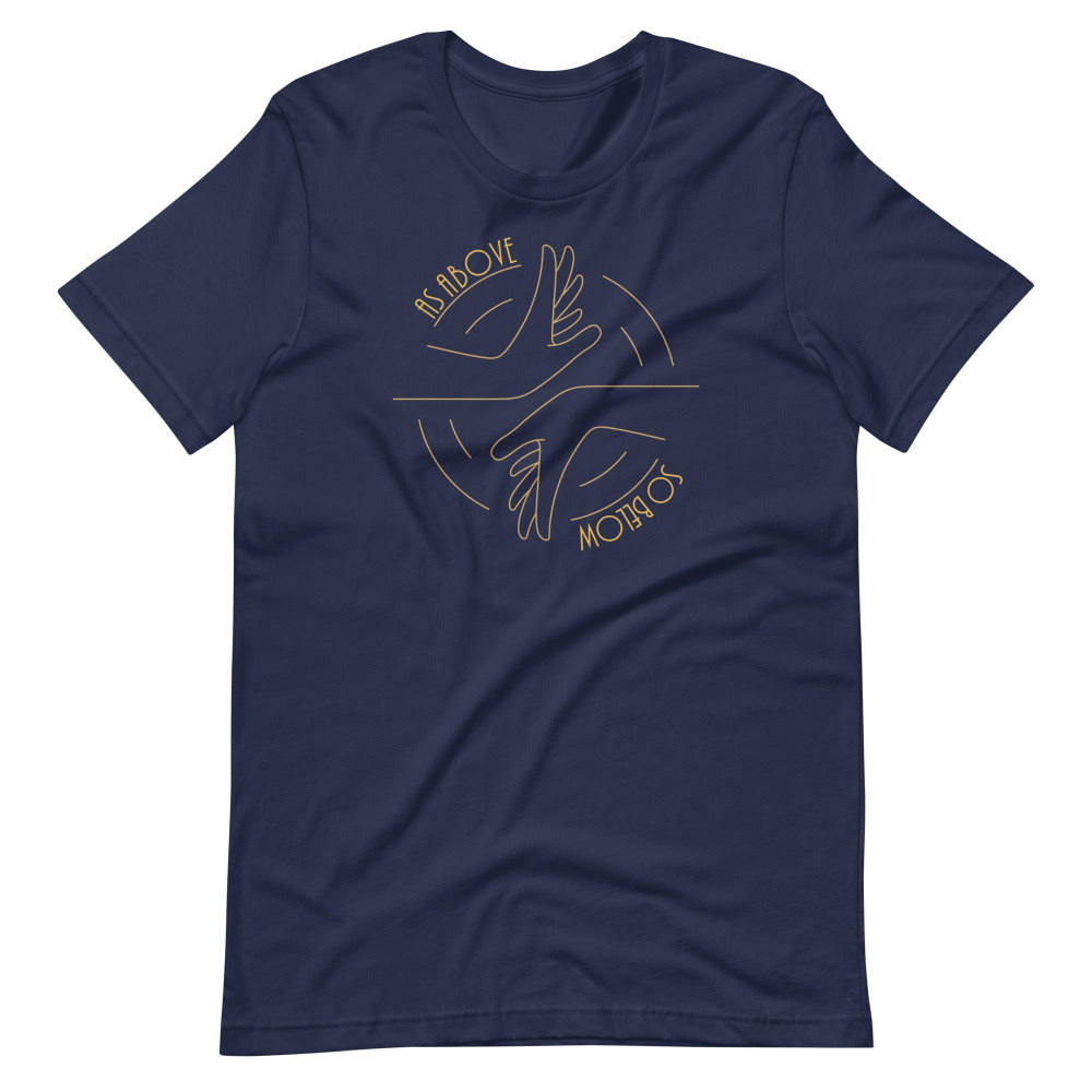 As Above So Below T-Shirt — Navy Blue Color — https://ascensionemporium.net