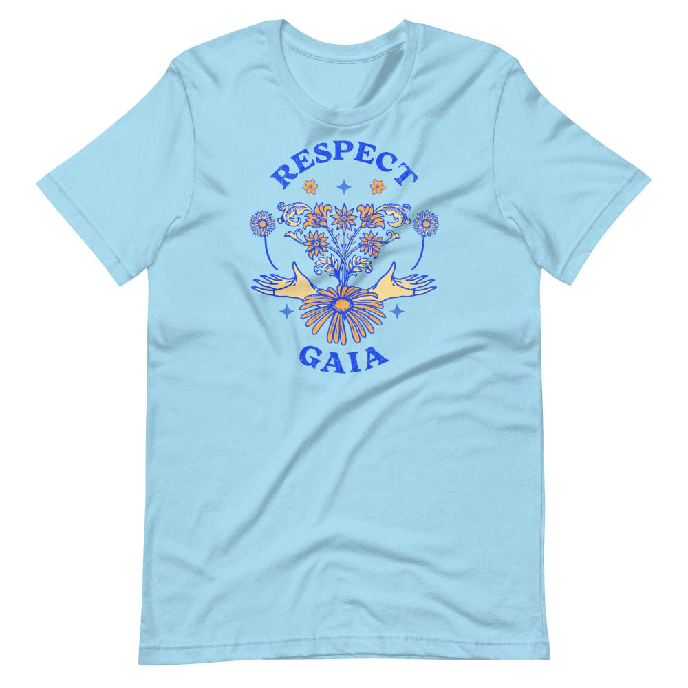 Respect Gaia TShirt - Ocean Blue Color